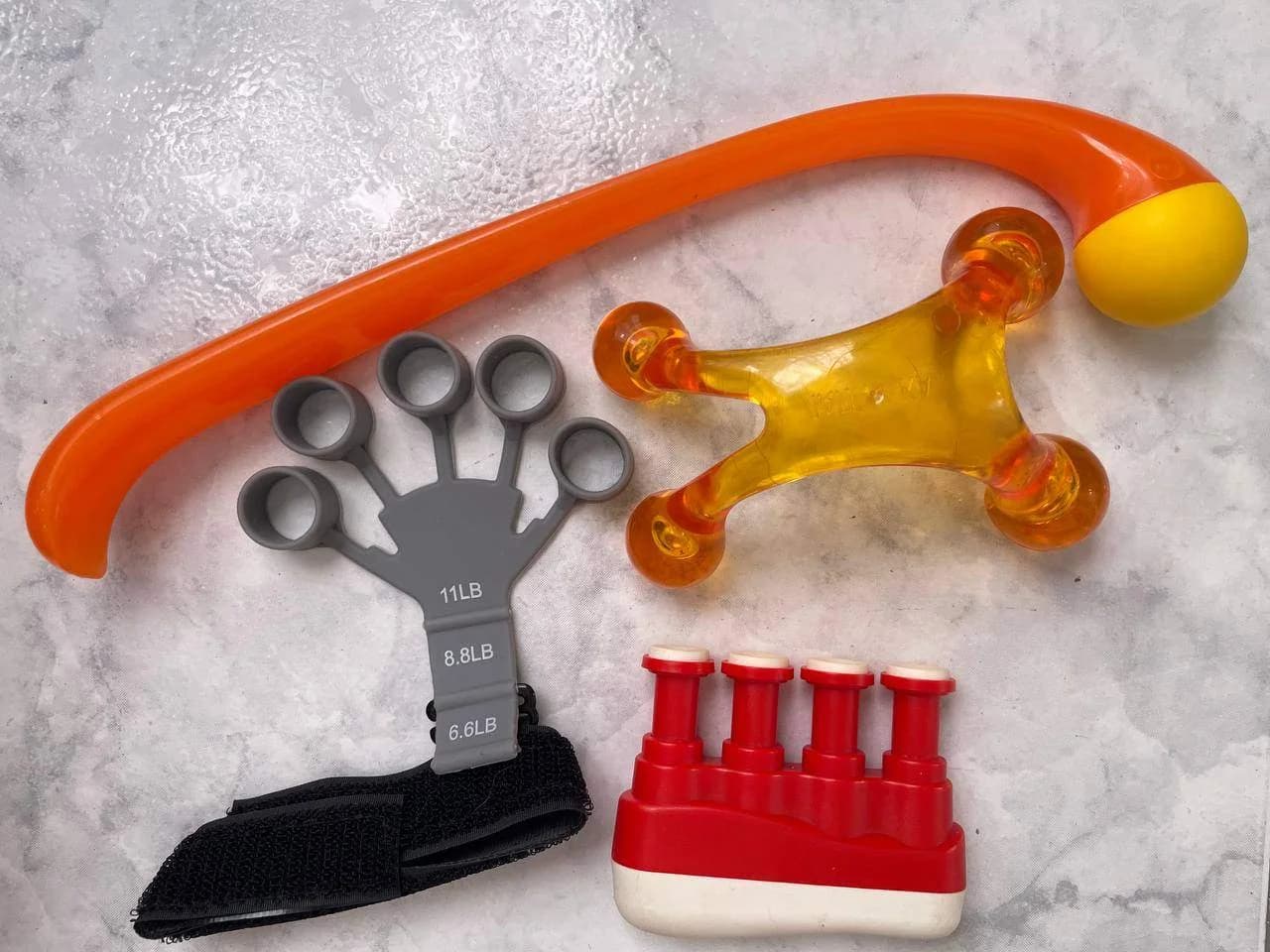 Тренажер запястья, тренажер гитарный, массажер длинный для спины, массажер ручной