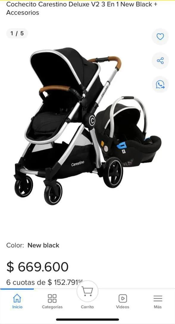 Коляска 3 в 1 Carestino Deluxe