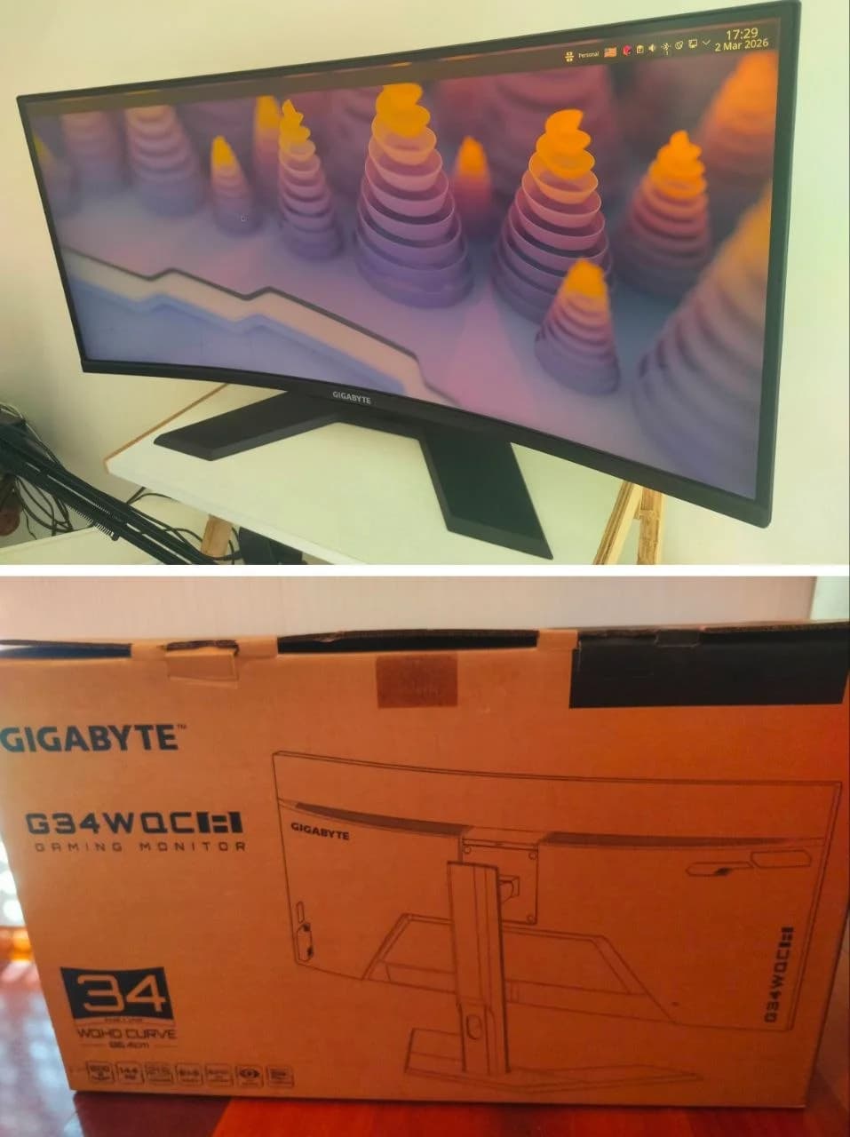 Игровой изогнутый монитор Gigabyte G34WQCA