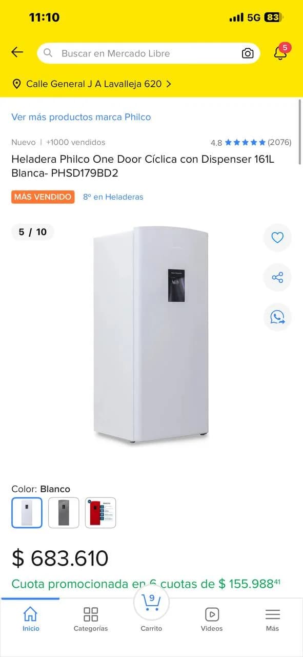 Продаю холодильник Philco One Door 161L