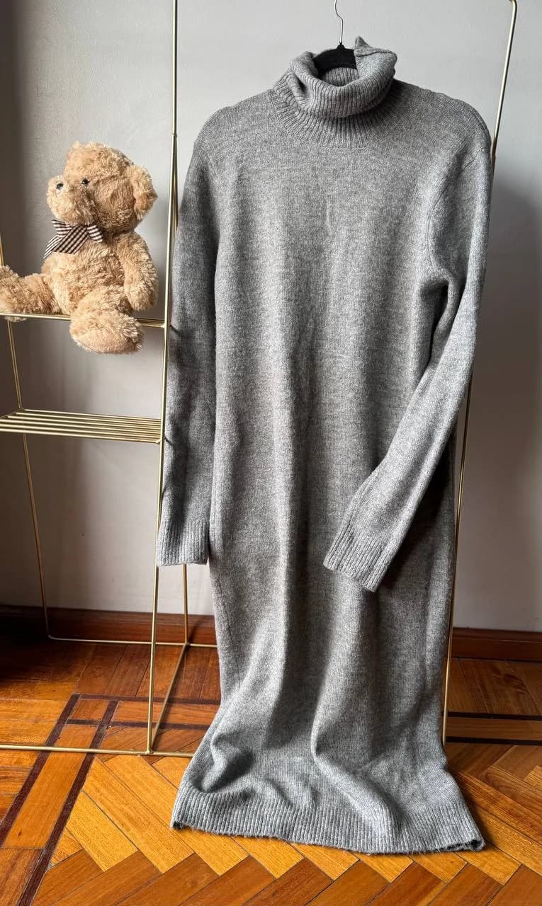 Длинное платье Zara S серое