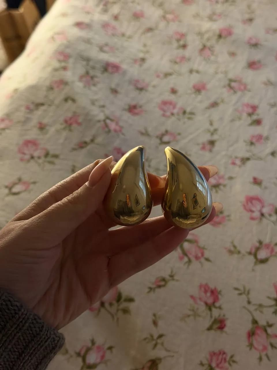 Серьги акцентные крупные стиль Bottega