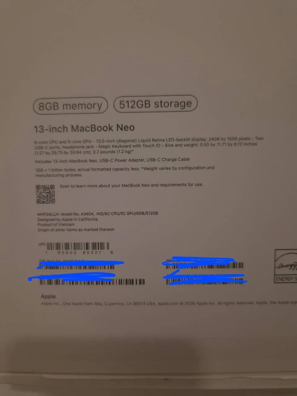 MacBook Neo 8/512GB