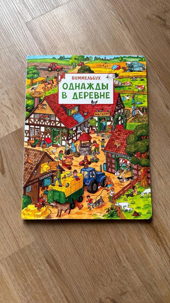 Детские книги Виммельбух Однажды в деревне и городе