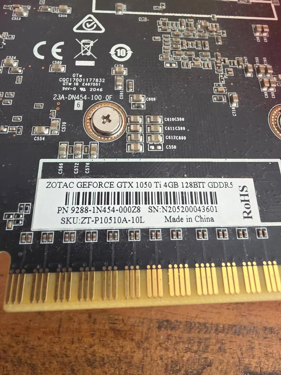 Видеокарта ZOTAC GTX 1050 Ti 4GB