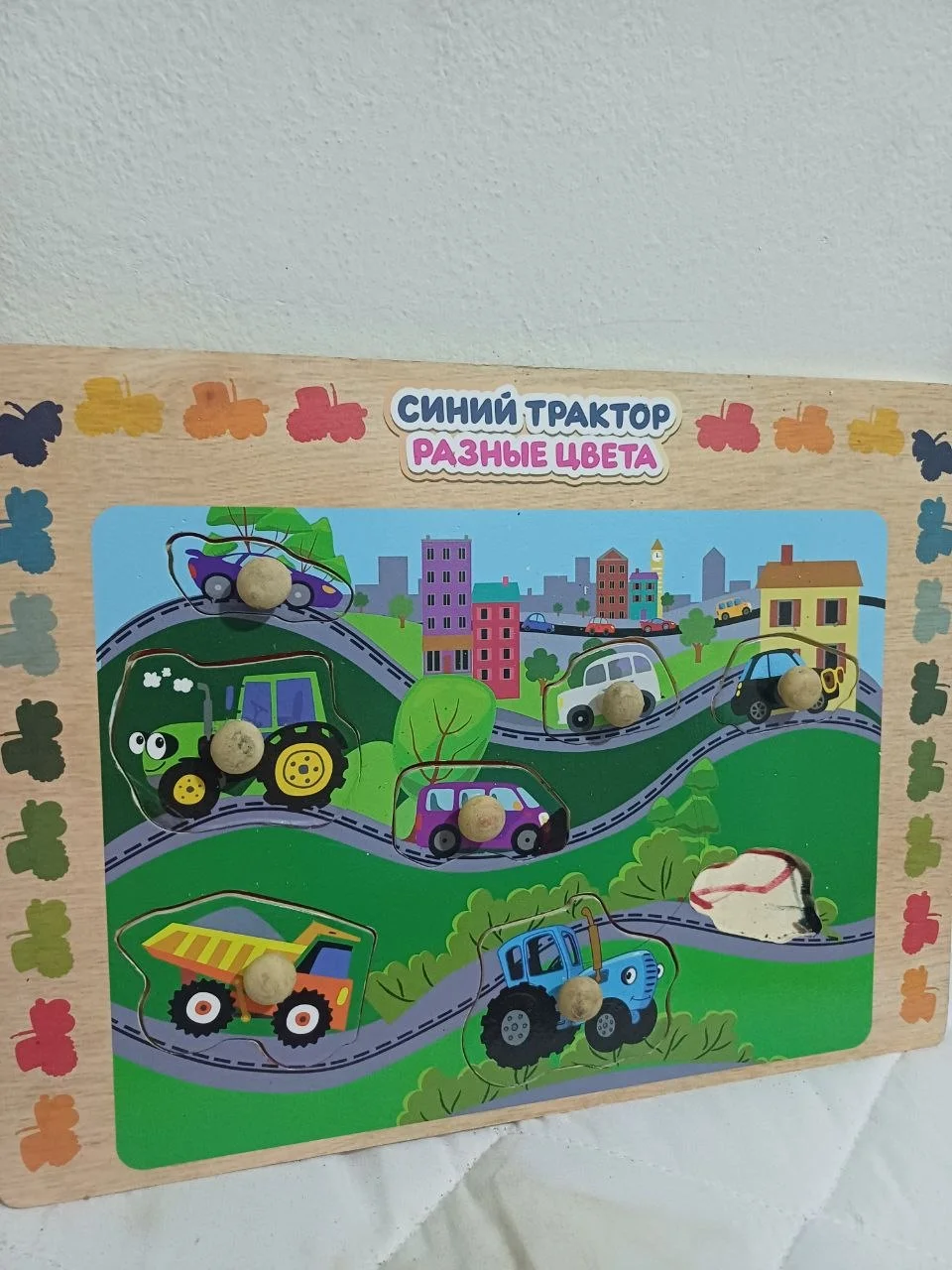 Деревянный пазл с машинками 2