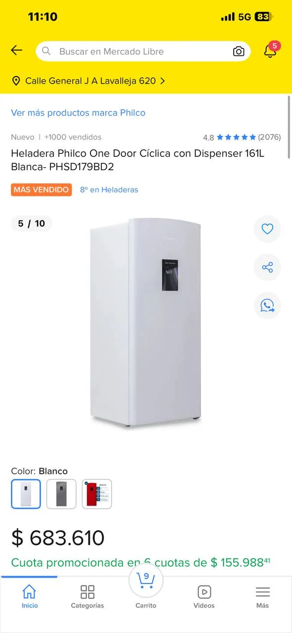 Продаю холодильник Philco One Door 161L 1
