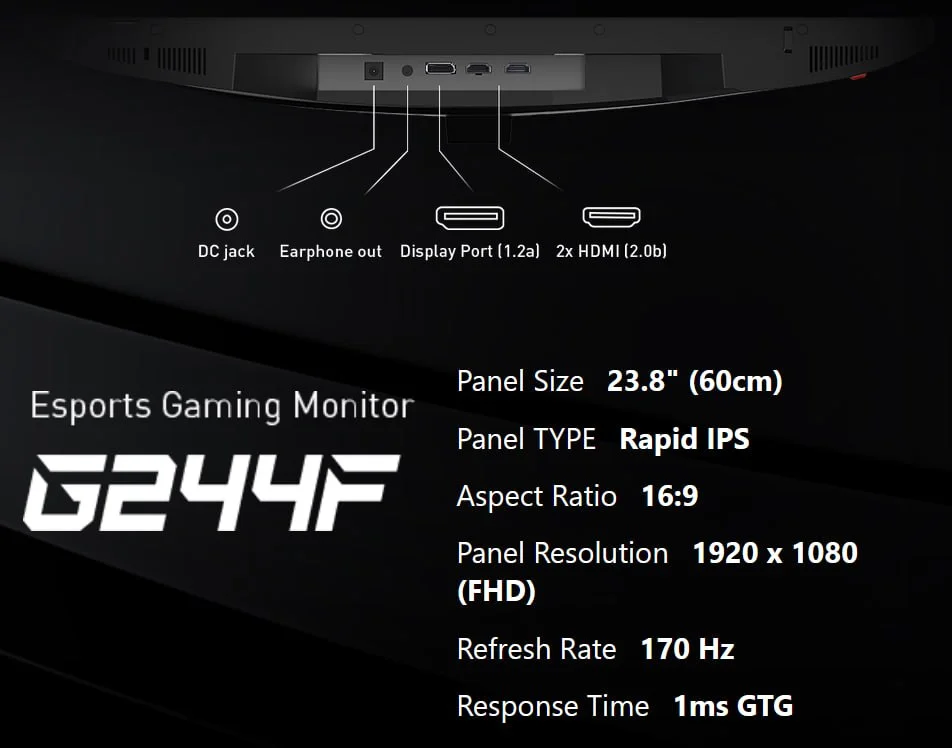 Монитор MSI G244F 23.8 IPS 2