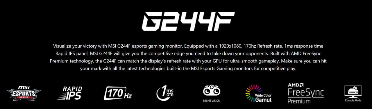 Монитор MSI G244F 23.8 IPS 1