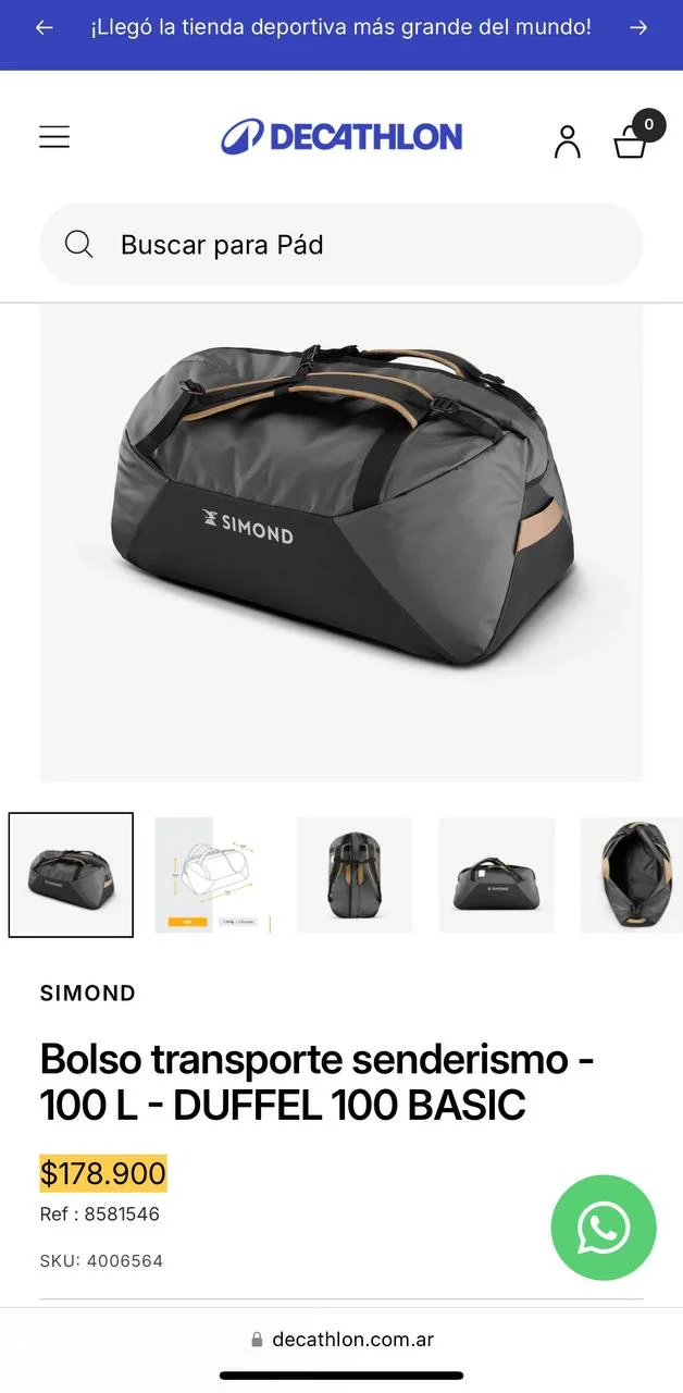 Сумка-рюкзак Decathlon 100л 2