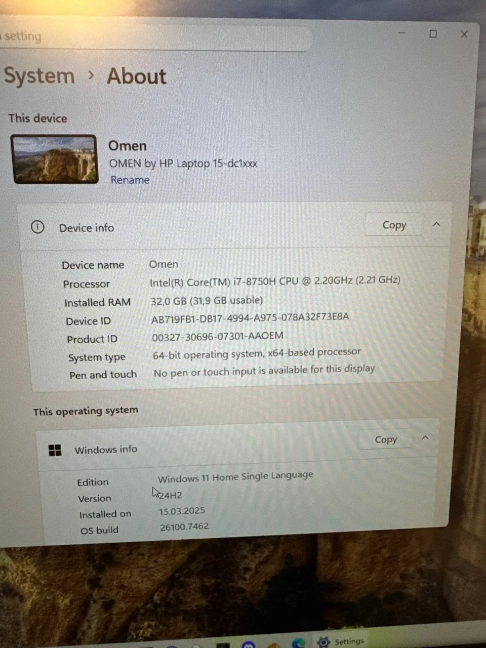 Ноутбук HP Omen 15 i7 RTX 2070 4