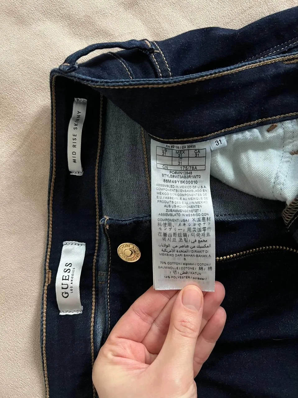 Джинсы GUESS Mid Rise Skinny 31L новые 3