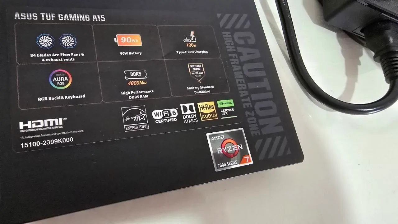 Ноутбук ASUS TUF Gaming Ryzen 7 GTX 4060 2