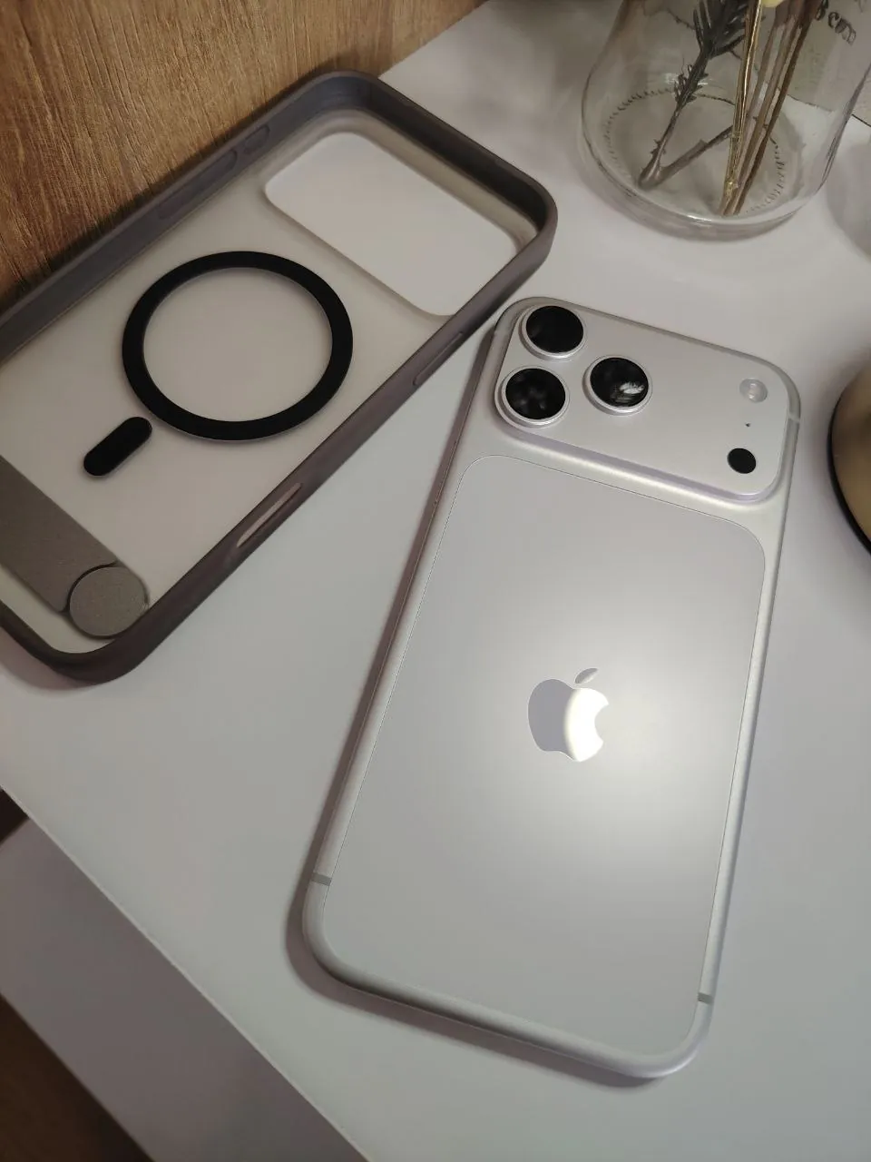 iPhone 17 Pro Max 256GB silver с чехлом 4
