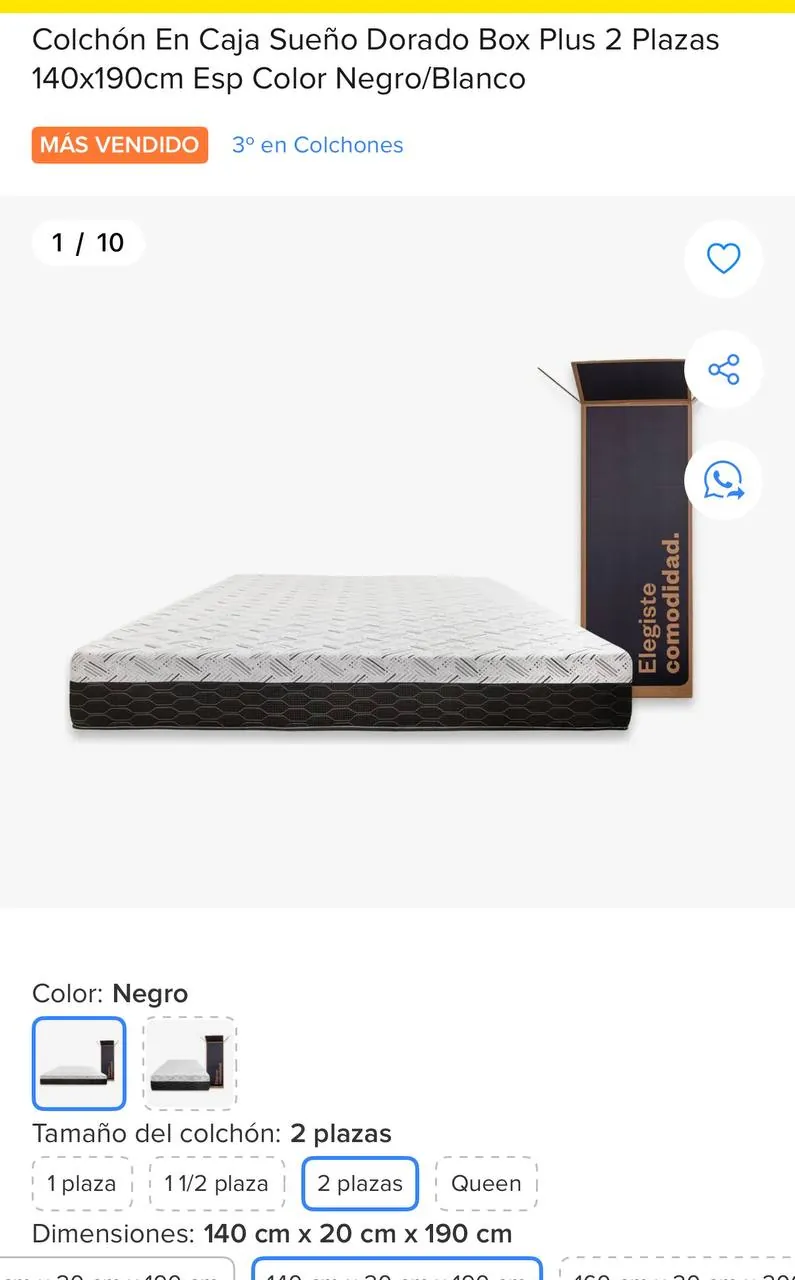 Матрас двуспальный Sueño Dorado Box Plus 140x190 1