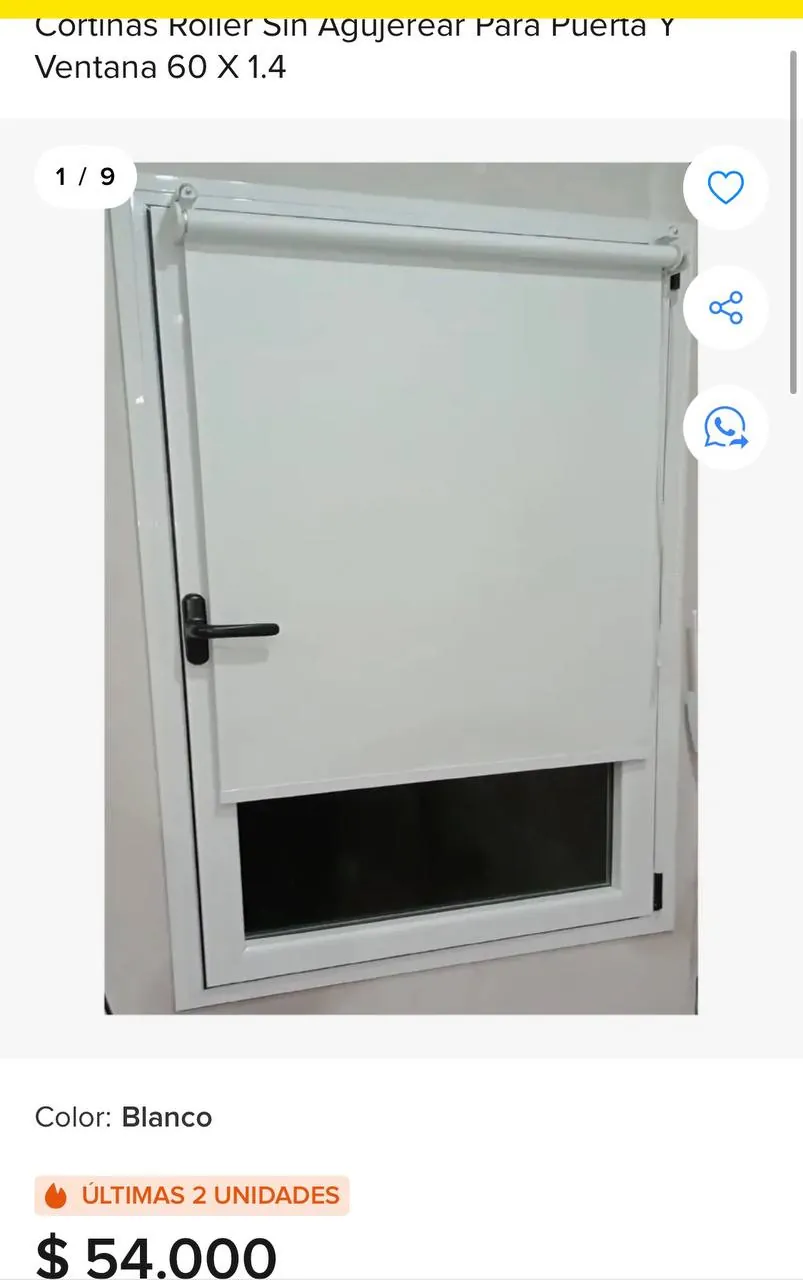 Рулонная штора 60x140 без сверления новая 1