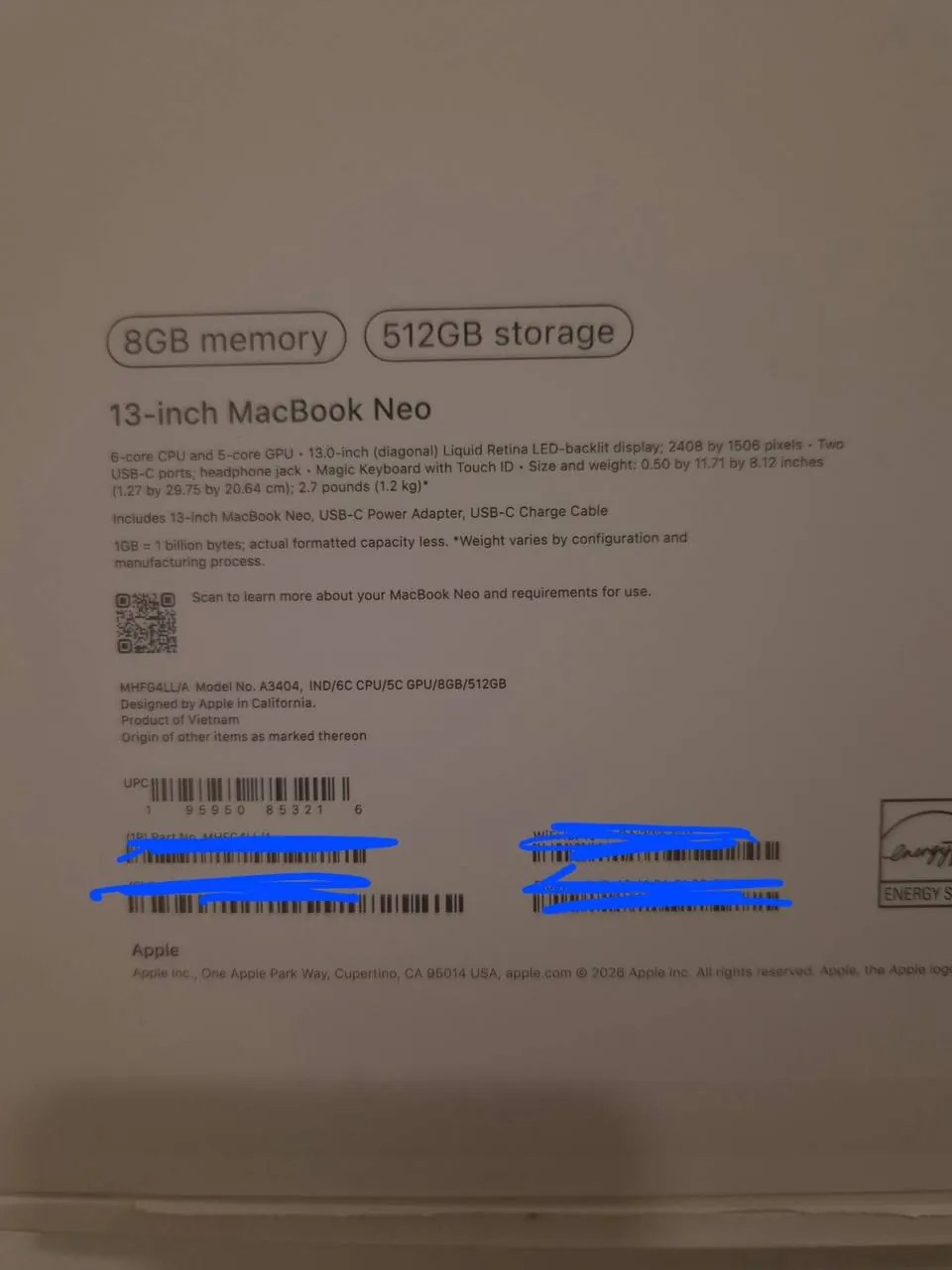 MacBook Neo 8/512GB 1