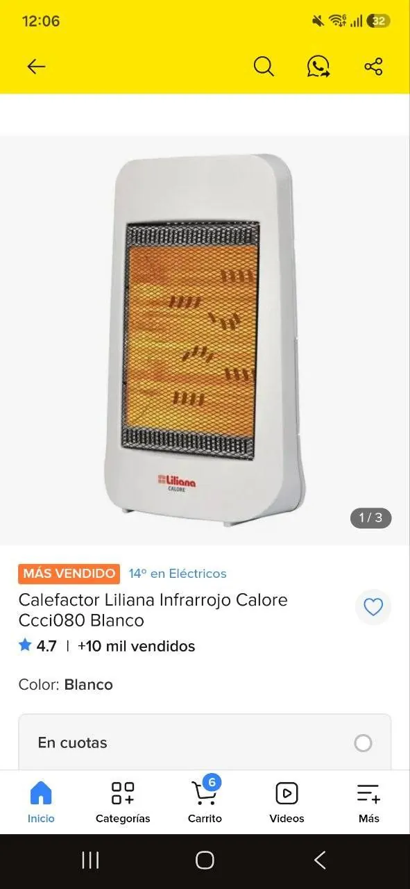 Инфракрасный обогреватель Liliana Calore CI080 3