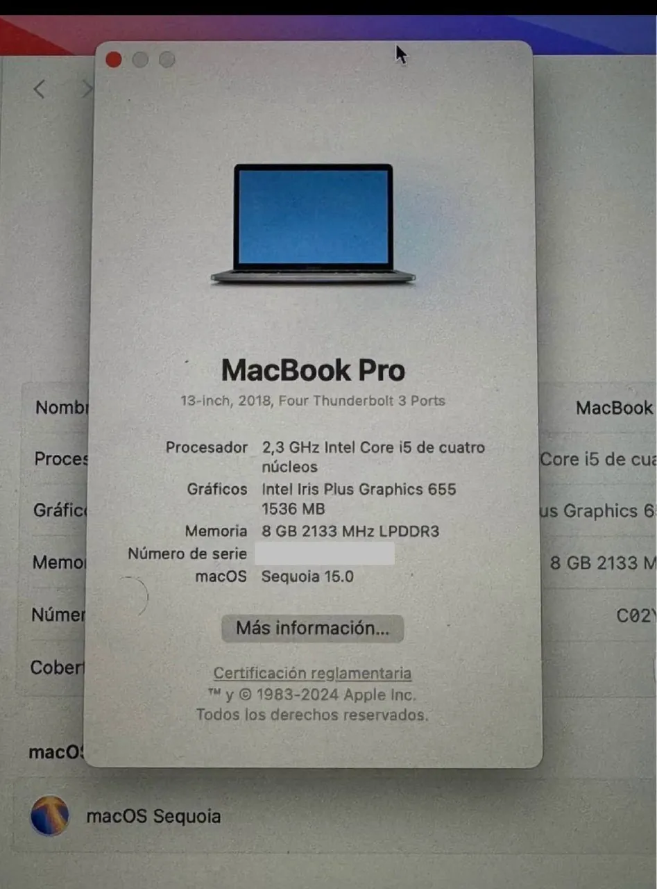 MacBook 13 i5 512 GB 8 RAM 5
