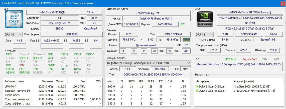 Ноутбук Lenovo G700 i7 17 дюймов 4