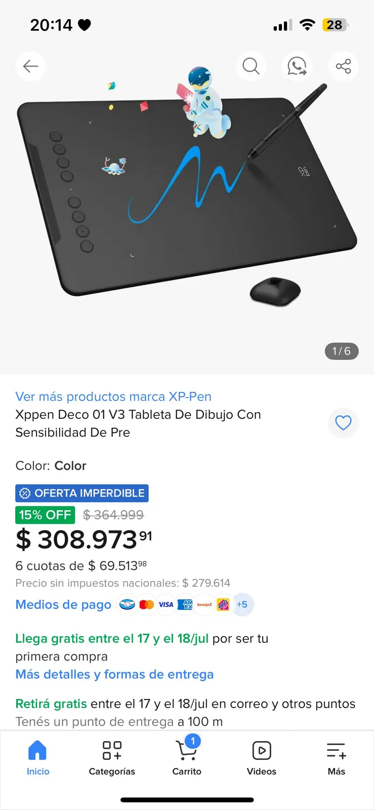 Графический планшет XP-Pen Deco 01 V3 новый 5