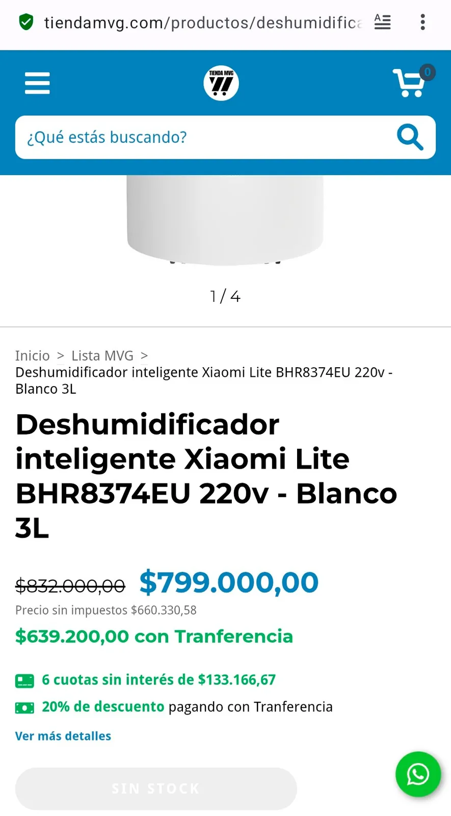 Осушитель воздуха Xiaomi Lite 3L умный 4