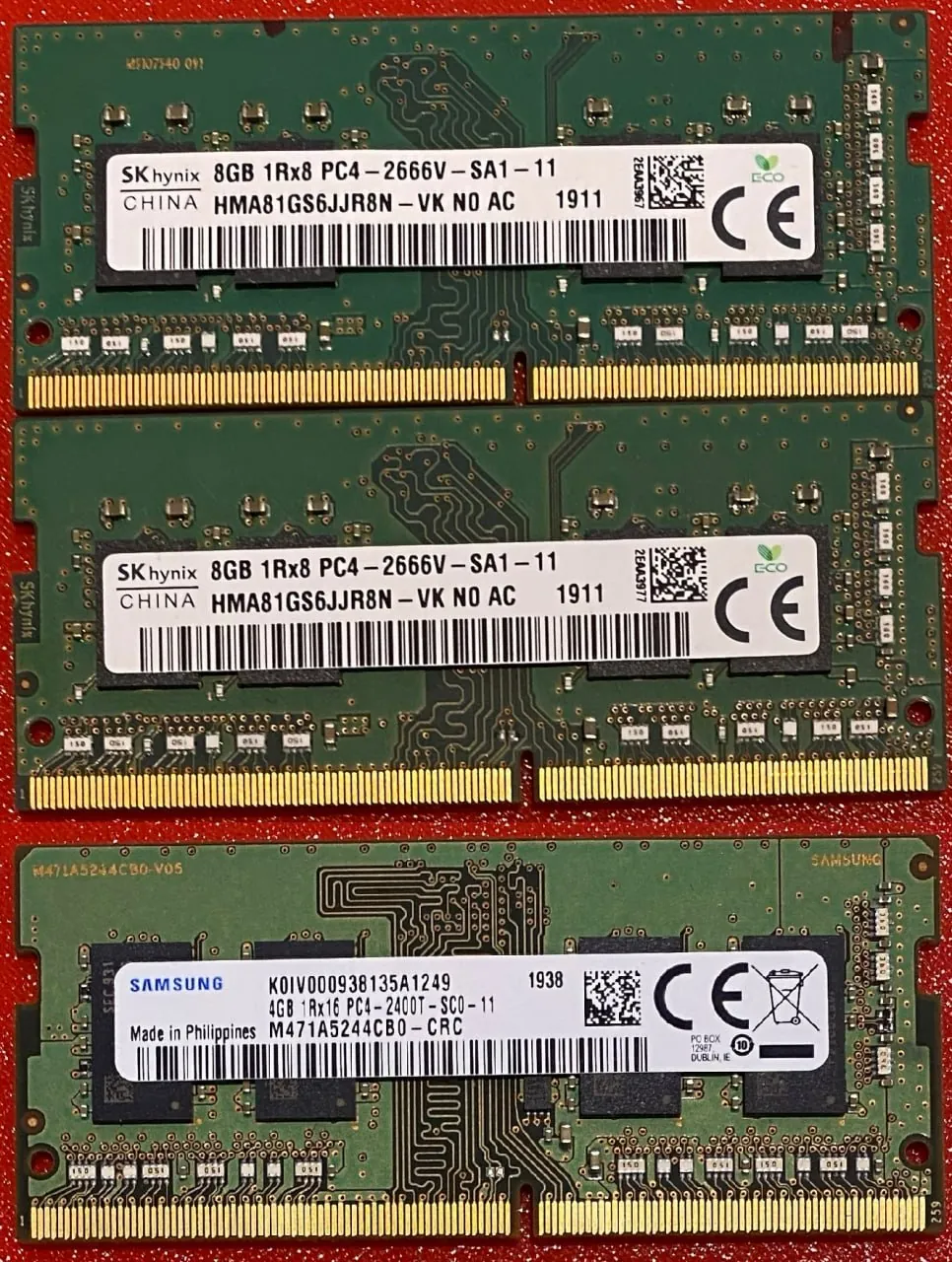 Оперативная память DDR3 DDR4 SODIMM разные модули 1