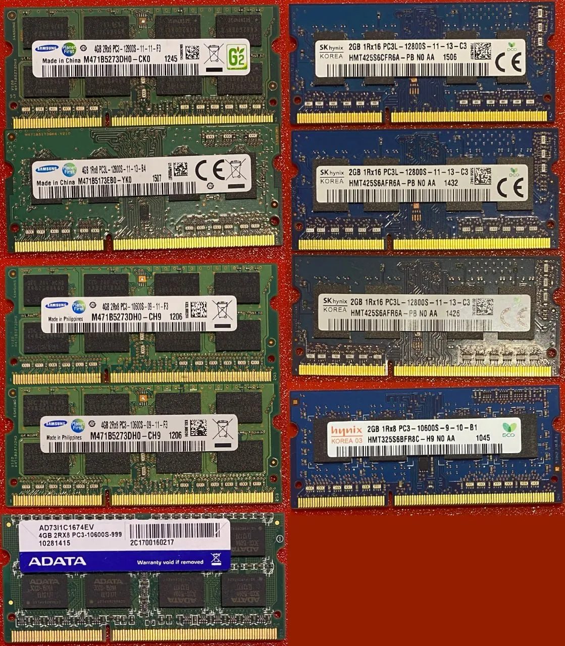 Оперативная память DDR3 DDR4 SODIMM разные модули 3