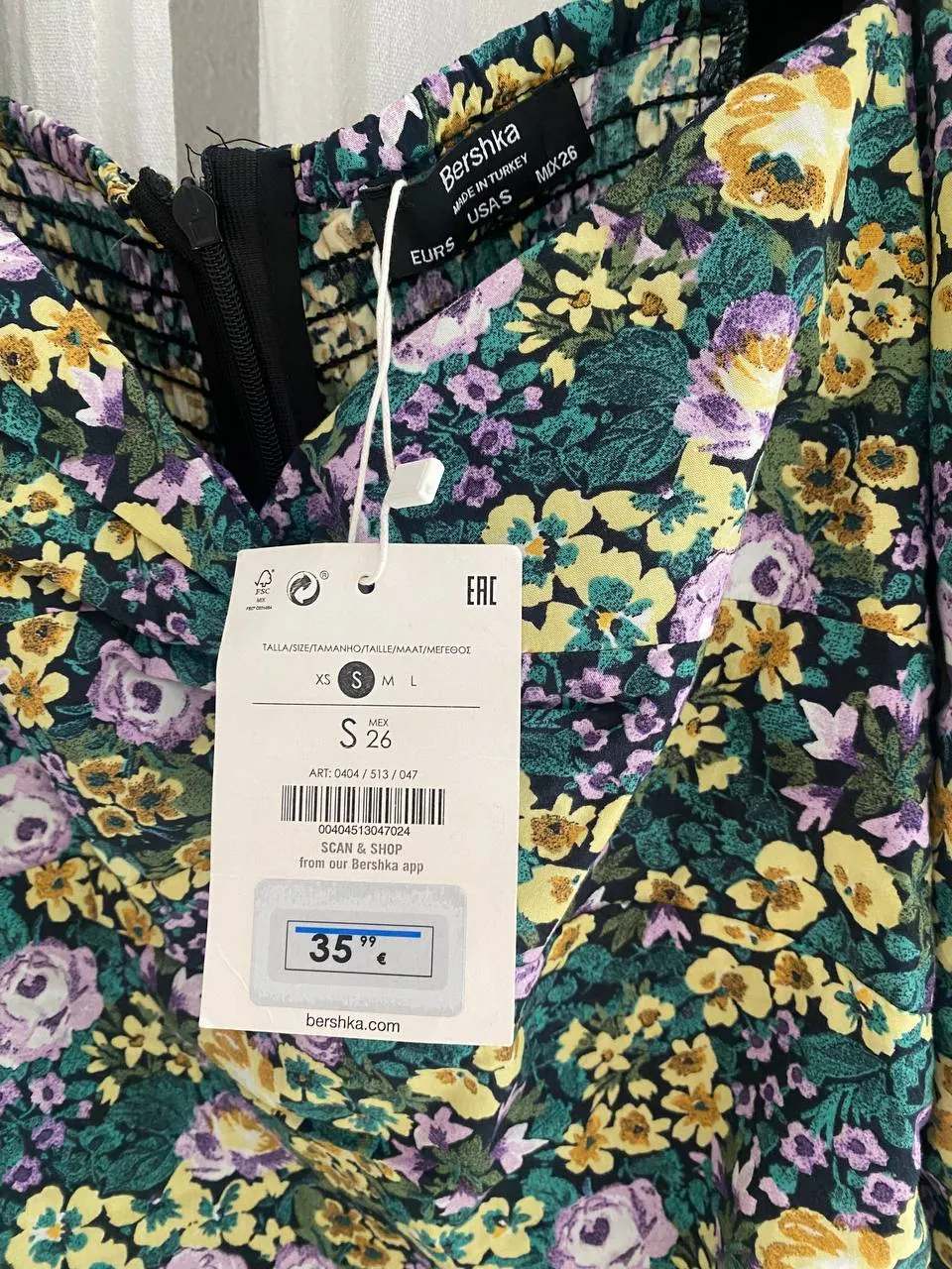 Платье-мини Bershka цветочный принт новое S 2