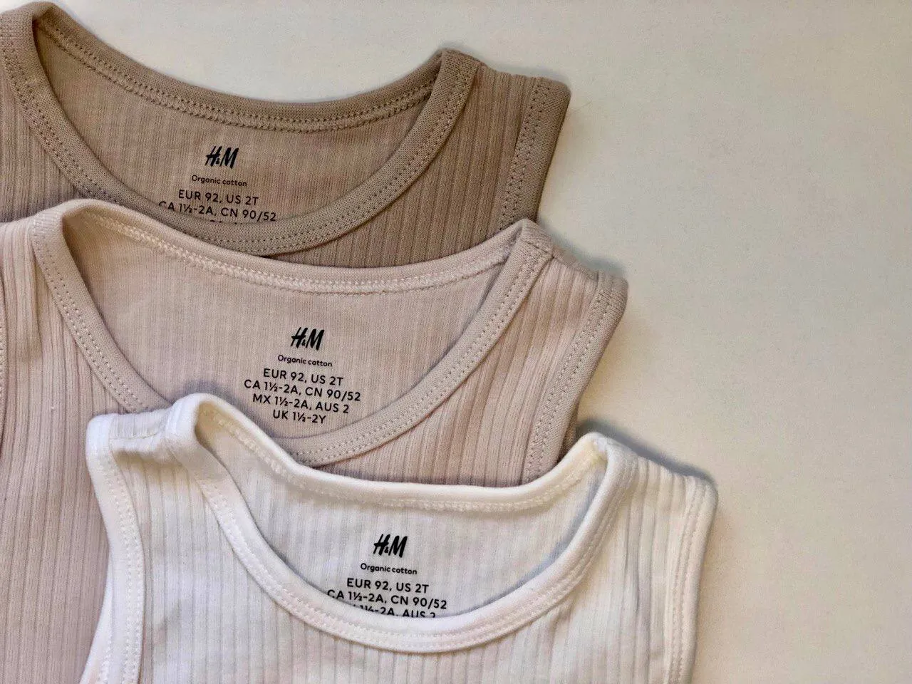 Боди майки H&M рубчик 3 штуки размер 92 1