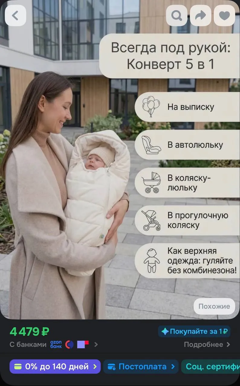 Конверт утеплённый для прогулок в коляске 4